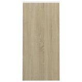 Notebook Desk White and Sonoma Oak 102.5x35x75 cm Engineered Wood - Top-Down View