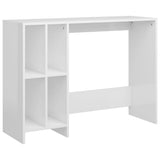 Notebook Desk High Gloss White 102.5x35x75 cm Engineered Wood - Front View
