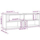 TV Cabinet Black 149x30x52 cm Engineered Wood - Low Angle