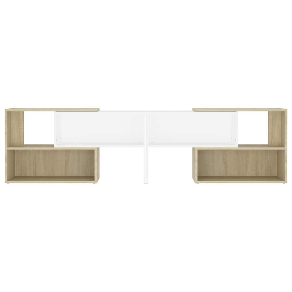 TV Cabinet White and Sonoma Oak 149x30x52 cm Engineered Wood
