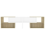TV Cabinet White and Sonoma Oak 149x30x52 cm Engineered Wood