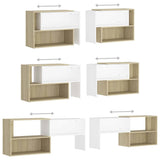 TV Cabinet White and Sonoma Oak 149x30x52 cm Engineered Wood - Rear View