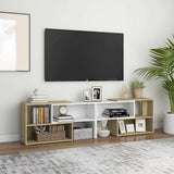 TV Cabinet White and Sonoma Oak 149x30x52 cm Engineered Wood