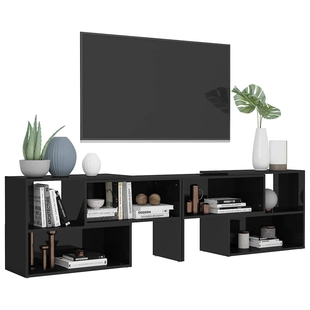 TV Cabinet High Gloss Black 149x30x52 cm Engineered Wood