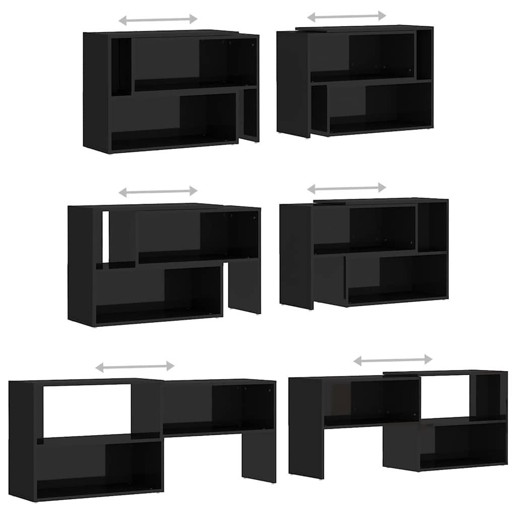 TV Cabinet High Gloss Black 149x30x52 cm Engineered Wood