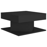 Coffee Table Black 57x57x30 cm Engineered Wood - Front View