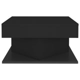 Coffee Table Black 57x57x30 cm Engineered Wood - Side View