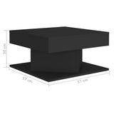Coffee Table Black 57x57x30 cm Engineered Wood - 45-Degree Angle