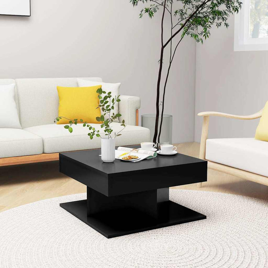 Coffee Table Black 57x57x30 cm Engineered Wood