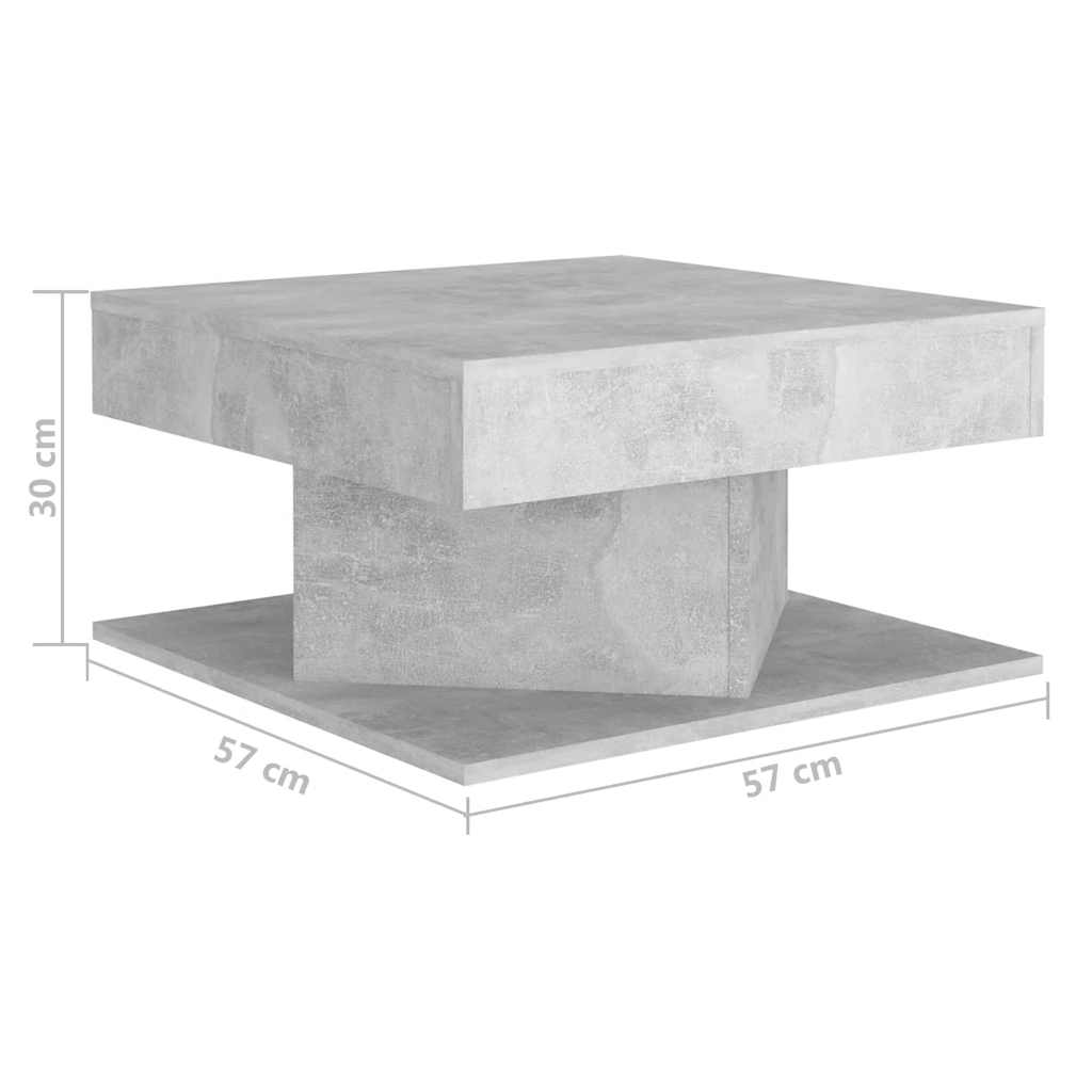 Coffee Table Concrete Grey 57x57x30 cm Engineered Wood