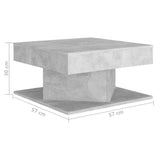 Coffee Table Concrete Grey 57x57x30 cm Engineered Wood - 45-Degree Angle