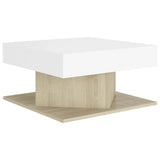 Coffee Table White and Sonoma Oak 57x57x30 cm Engineered Wood