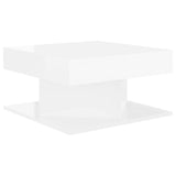 Coffee Table High Gloss White 57x57x30 cm Engineered Wood - Front View