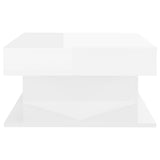 Coffee Table High Gloss White 57x57x30 cm Engineered Wood - Side View