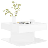 Coffee Table High Gloss White 57x57x30 cm Engineered Wood - Top-Down View