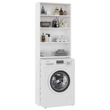 Washing Machine Cabinet White 64x24x190 cm - 45-Degree Angle