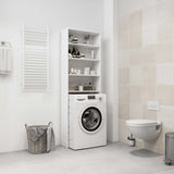 Washing Machine Cabinet White 64x24x190 cm - Close-Up Angle