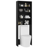Washing Machine Cabinet Black 64x24x190 cm - Top-Down View