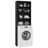 Washing Machine Cabinet Black 64x24x190 cm - 45-Degree Angle