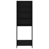 Washing Machine Cabinet Black 64x24x190 cm - Rear View