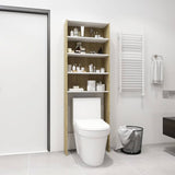 Washing Machine Cabinet White and Sonoma Oak 64x24x190 cm