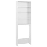 Washing Machine Cabinet High Gloss White 64x24x190 cm - Front View