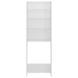 Washing Machine Cabinet High Gloss White 64x24x190 cm - Side View