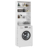 Washing Machine Cabinet High Gloss White 64x24x190 cm - 45-Degree Angle