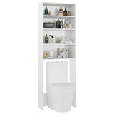 Washing Machine Cabinet High Gloss White 64x24x190 cm - Rear View