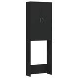Washing Machine Cabinet Black 64x25.5x190 cm - Front View
