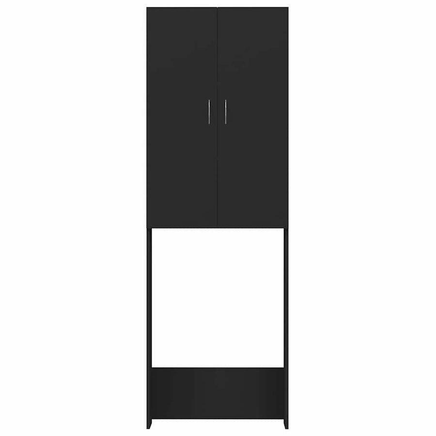 Washing Machine Cabinet Black 64x25.5x190 cm