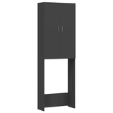 Washing Machine Cabinet Grey 64x25.5x190 cm - Front View