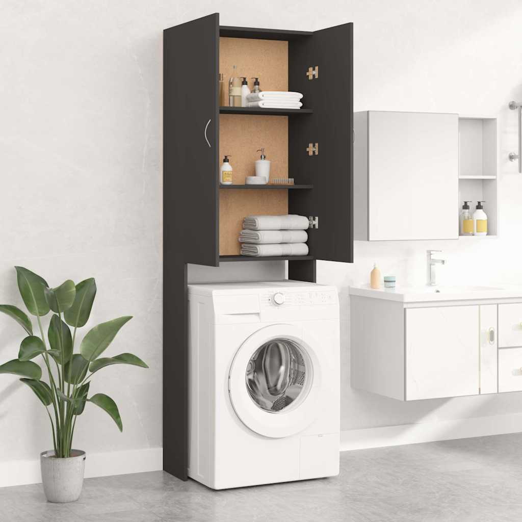 Washing Machine Cabinet Grey 64x25.5x190 cm