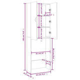 Washing Machine Cabinet Grey 64x25.5x190 cm