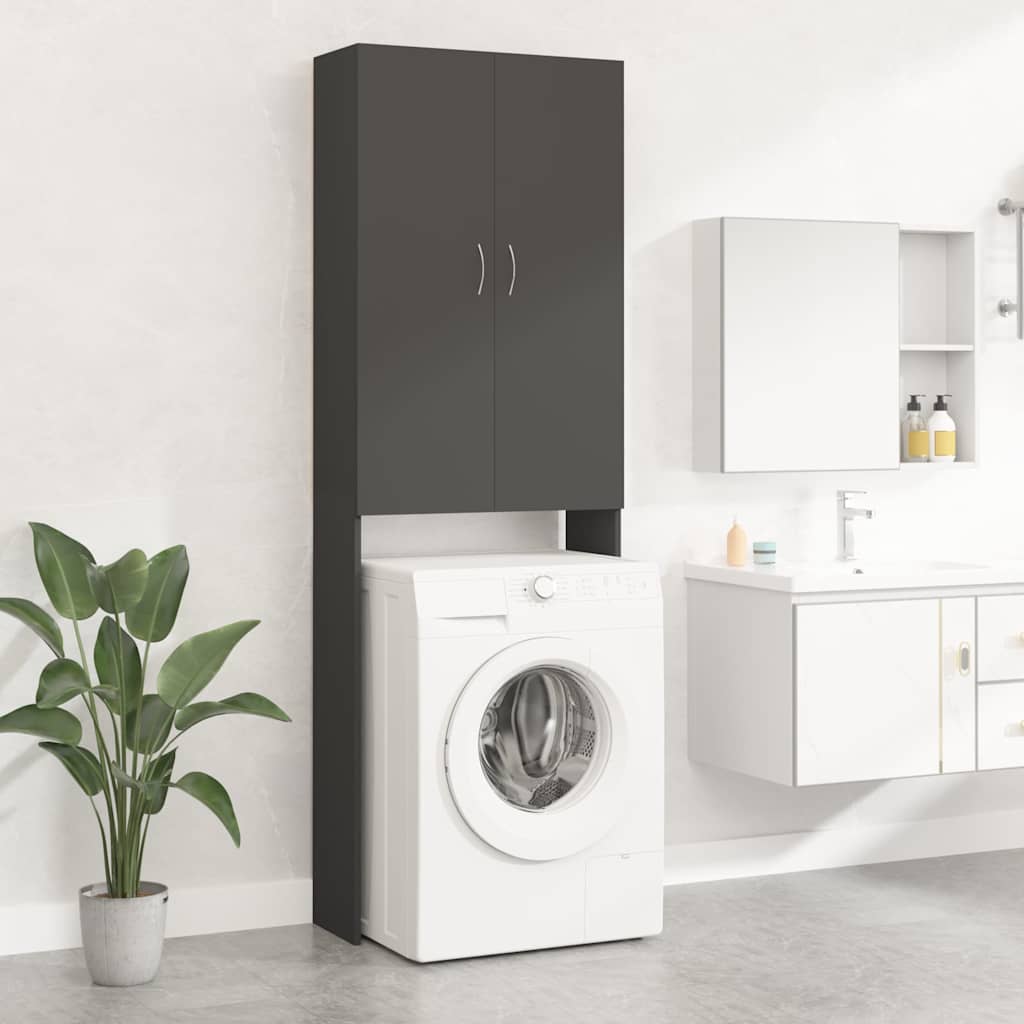 Washing Machine Cabinet Grey 64x25.5x190 cm