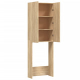 Washing Machine Cabinet Sonoma Oak 64x25.5x190 cm - 45-Degree Angle