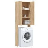 Washing Machine Cabinet Sonoma Oak 64x25.5x190 cm - Rear View