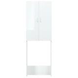 Washing Machine Cabinet High Gloss White 64x25.5x190 cm
