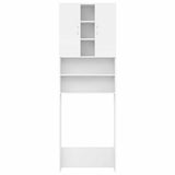 Washing Machine Cabinet White 64x25.5x190 cm - Side View