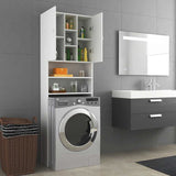 Washing Machine Cabinet White 64x25.5x190 cm - Close-Up Angle