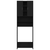 Washing Machine Cabinet Black 64x25.5x190 cm - Side View