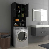 Washing Machine Cabinet Black 64x25.5x190 cm - Close-Up Angle
