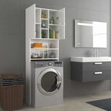 Washing Machine Cabinet High Gloss White 64x25.5x190 cm - Close-Up Angle