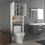 Washing Machine Cabinet High Gloss White 64x25.5x190 cm - Low Angle