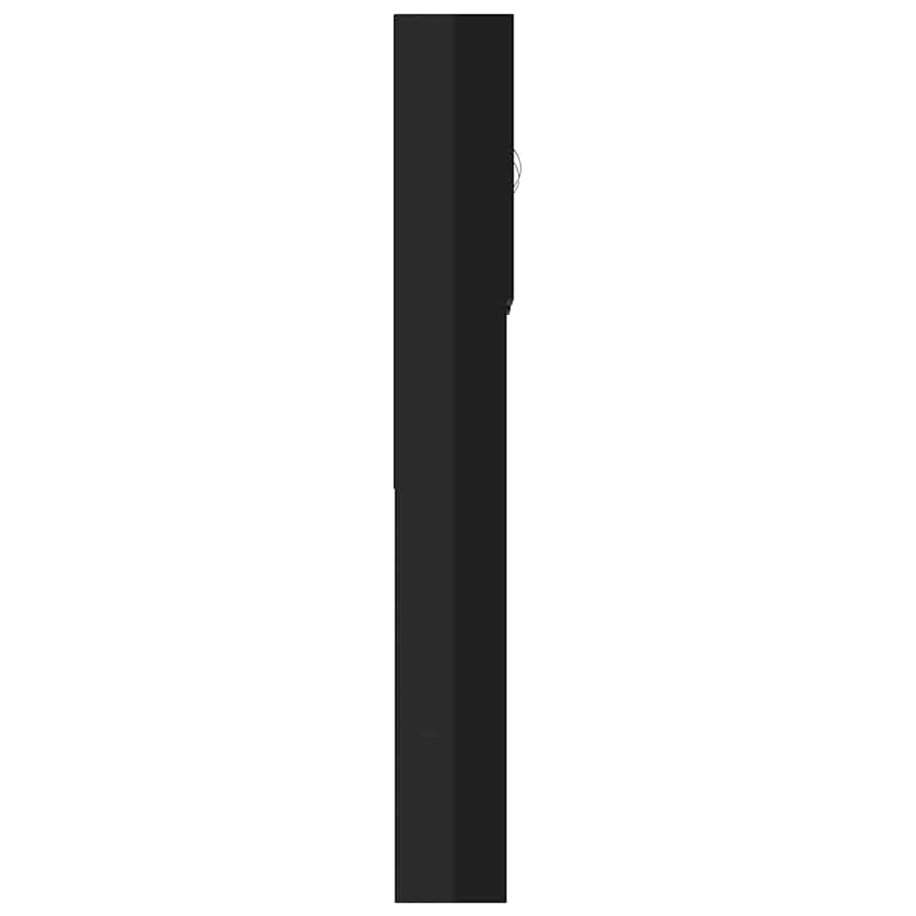 Washing Machine Cabinet High Gloss Black 64x25.5x190 cm