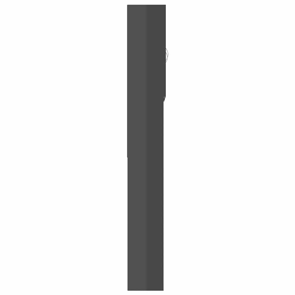 Washing Machine Cabinet High Gloss Grey 64x25.5x190 cm