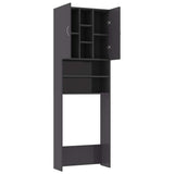 Washing Machine Cabinet High Gloss Grey 64x25.5x190 cm