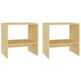 Bedside Cabinets 2 pcs 40x30.5x40 cm Solid Pinewood - Front View