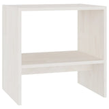 Bedside Cabinet White 40x30.5x40 cm Solid Pinewood - Front View