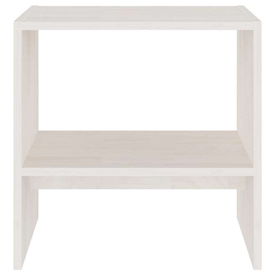 Bedside Cabinet White 40x30.5x40 cm Solid Pinewood